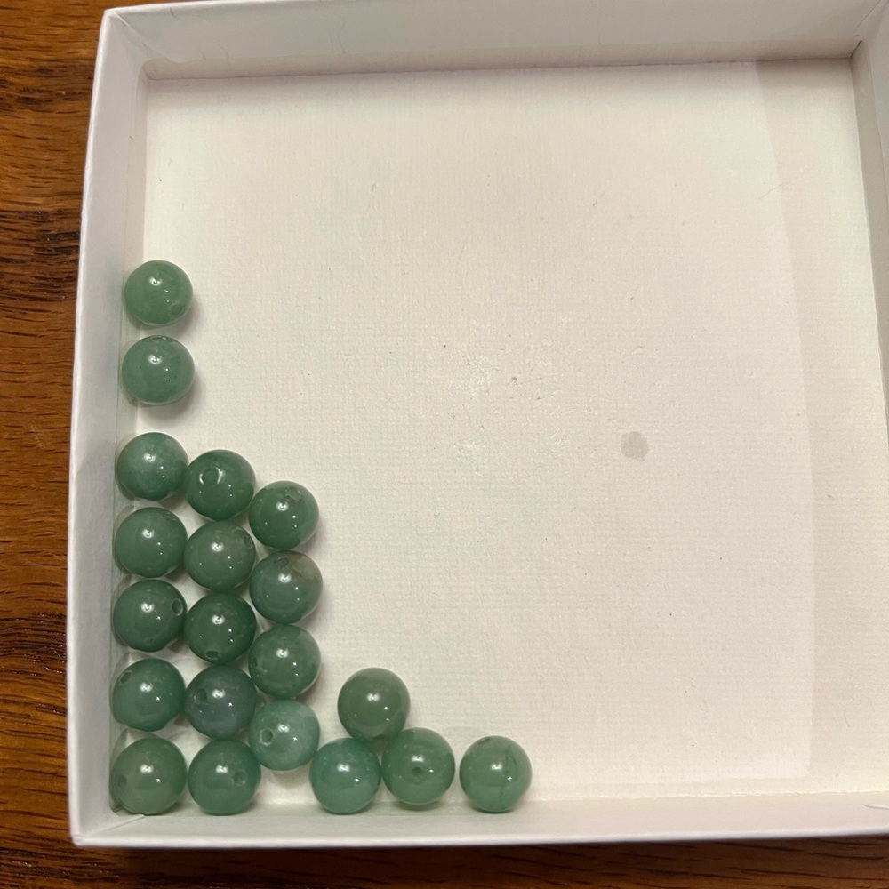 Vintage Green Aventurine Round Bead 8mm Lot- 20